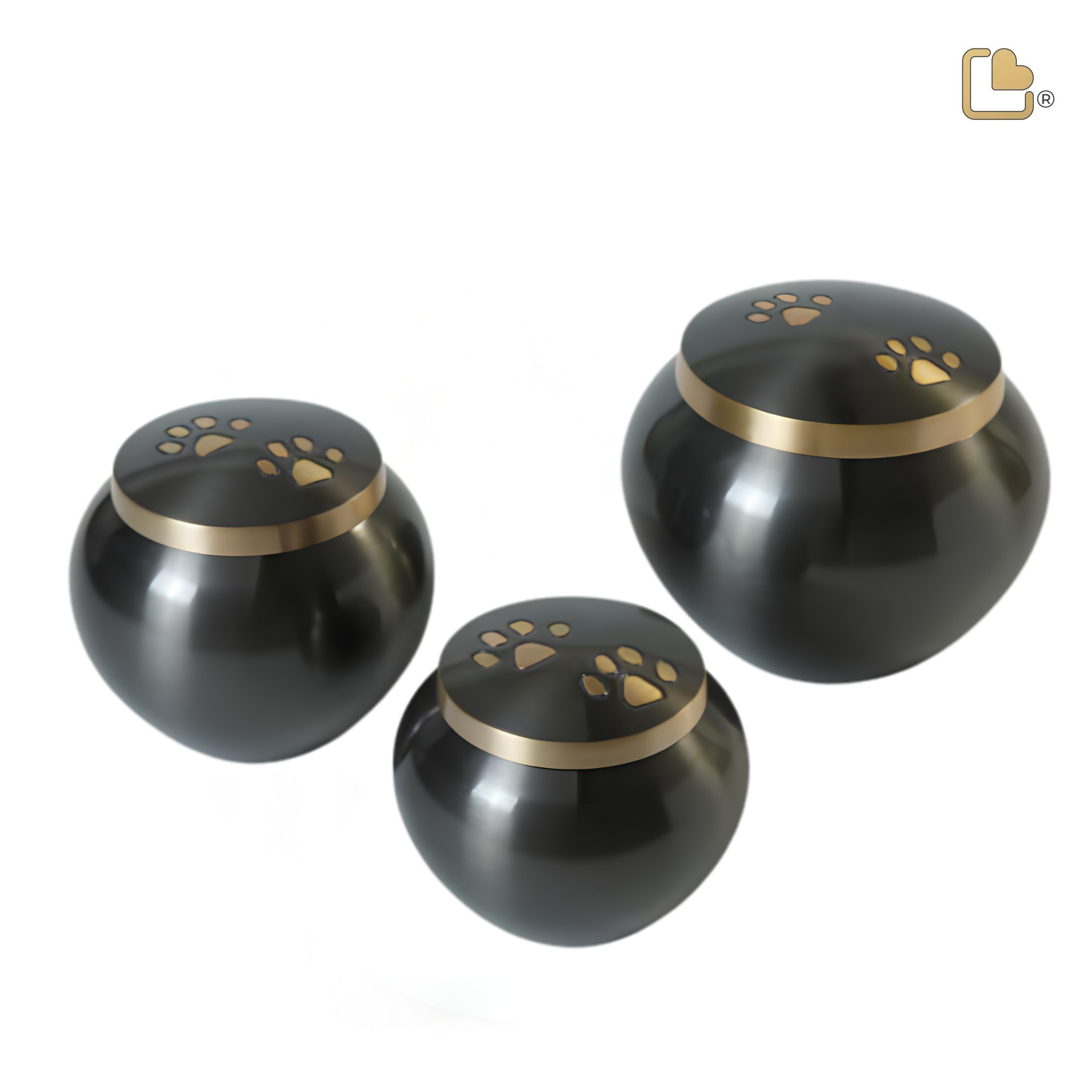 Pawprint urn gunmetal -Springfield Pet Cremation